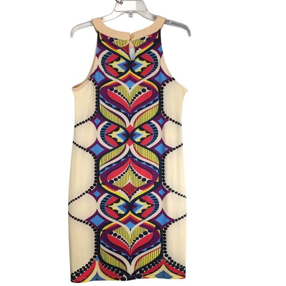 Anthropologie Aryeh Bodycon Halter Dress Size M Retro Mod Designs Stretch Fabric - Picture 2 of 10
